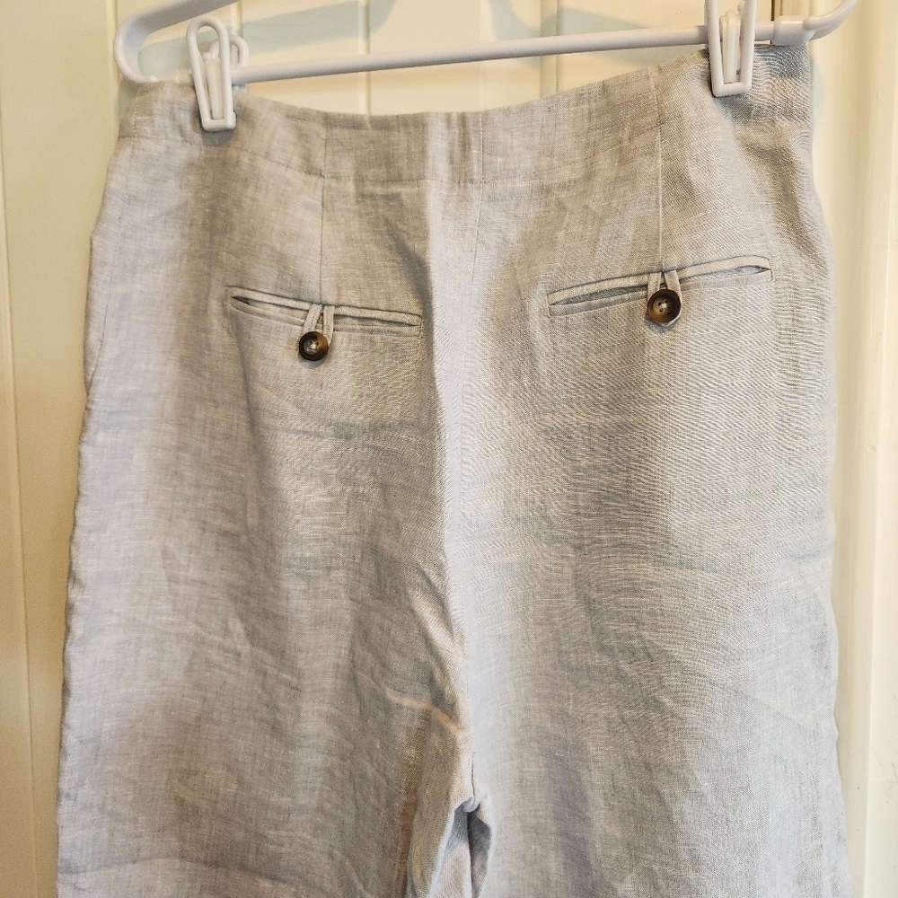 BODEN Eldon 100% Linen Wide Leg Trousers In Squirrel Grey Size 6 - Picture 4 of 9